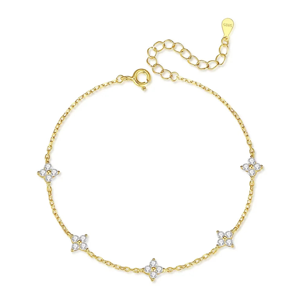 Aurelia Butterfly Crystal Bracelet – 18K Gold Plated & S925 Sterling Silver