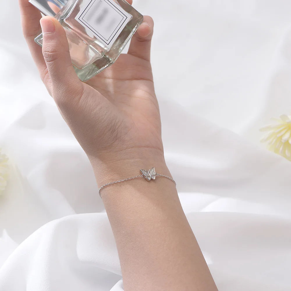 Elara Butterfly Charm Bracelet – 18K Gold Plated & S925 Sterling Silver