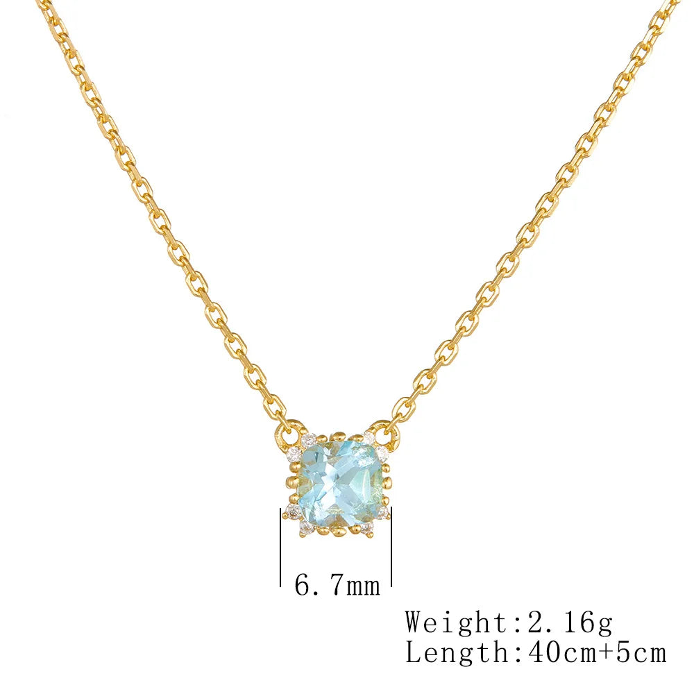 Blue Aura Gem Necklace – S925 Sterling Silver Pendant