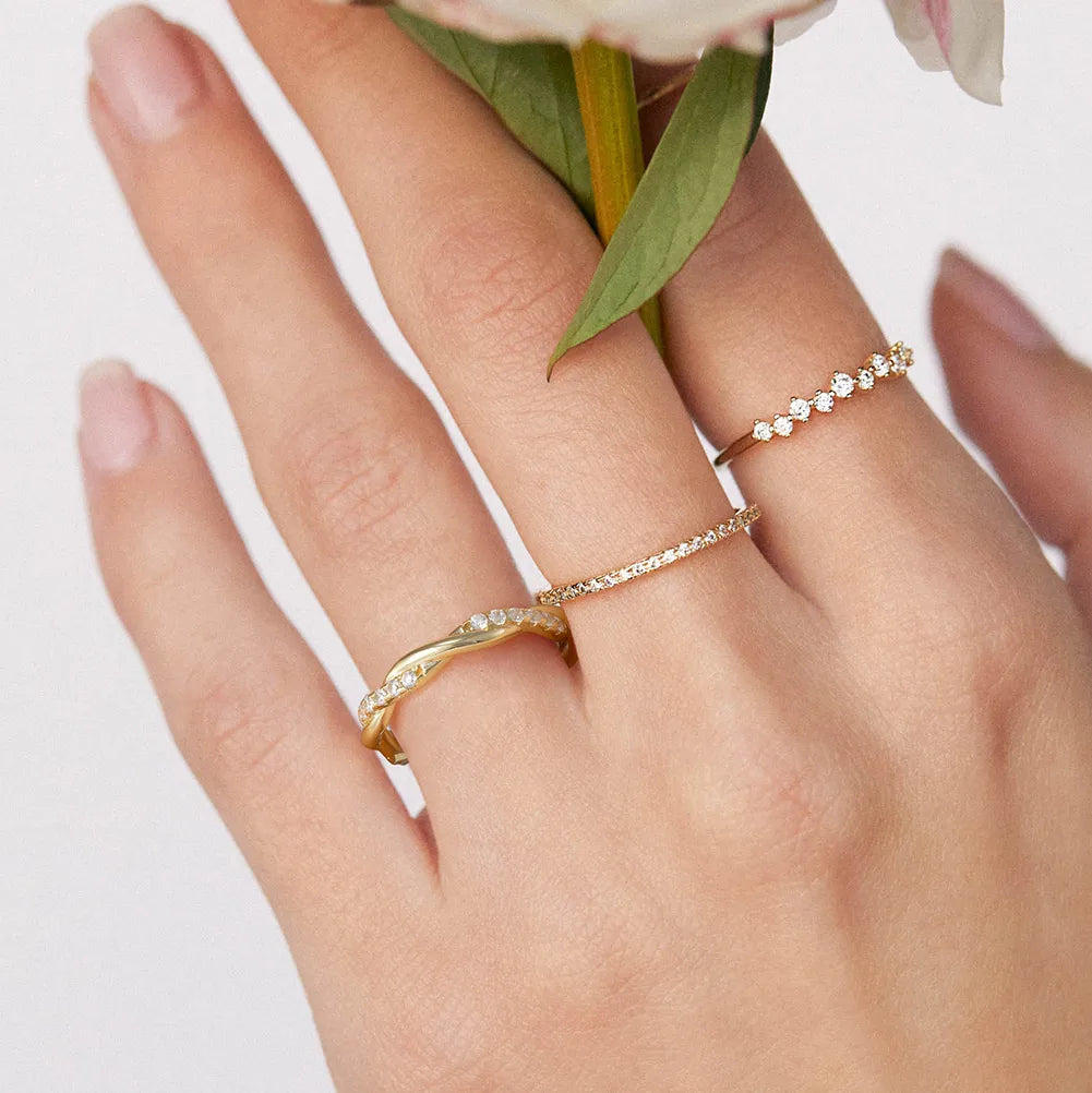 Twist Eternity Ring – S925 Sterling Silver (Gold / Silver Plating)