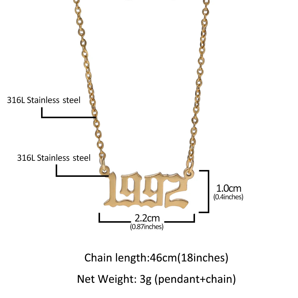 Vintage Birth Year Necklace