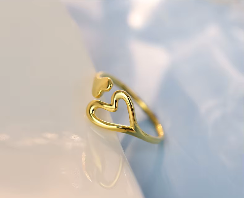 Open Flow Heart Ring – S925 Sterling Silver (Gold / Silver Plating)