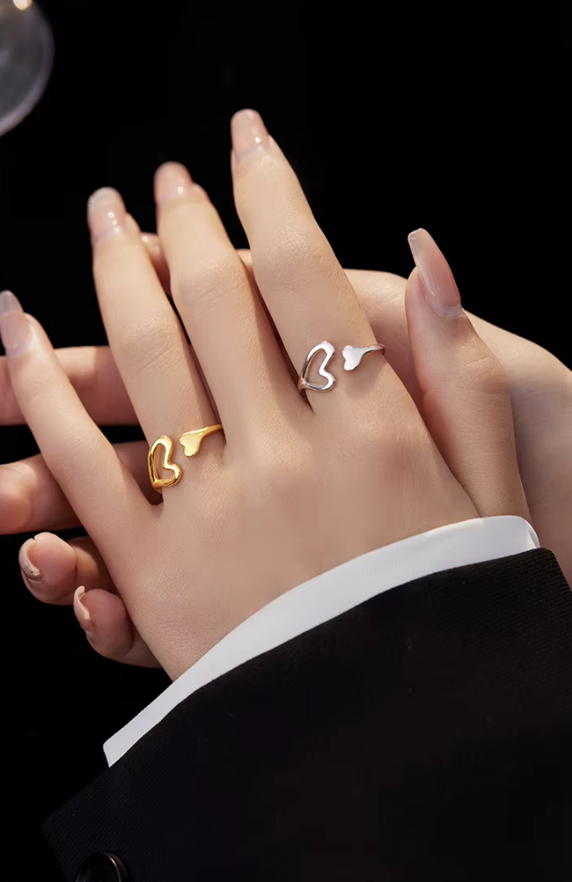 Open Flow Heart Ring – S925 Sterling Silver (Gold / Silver Plating)