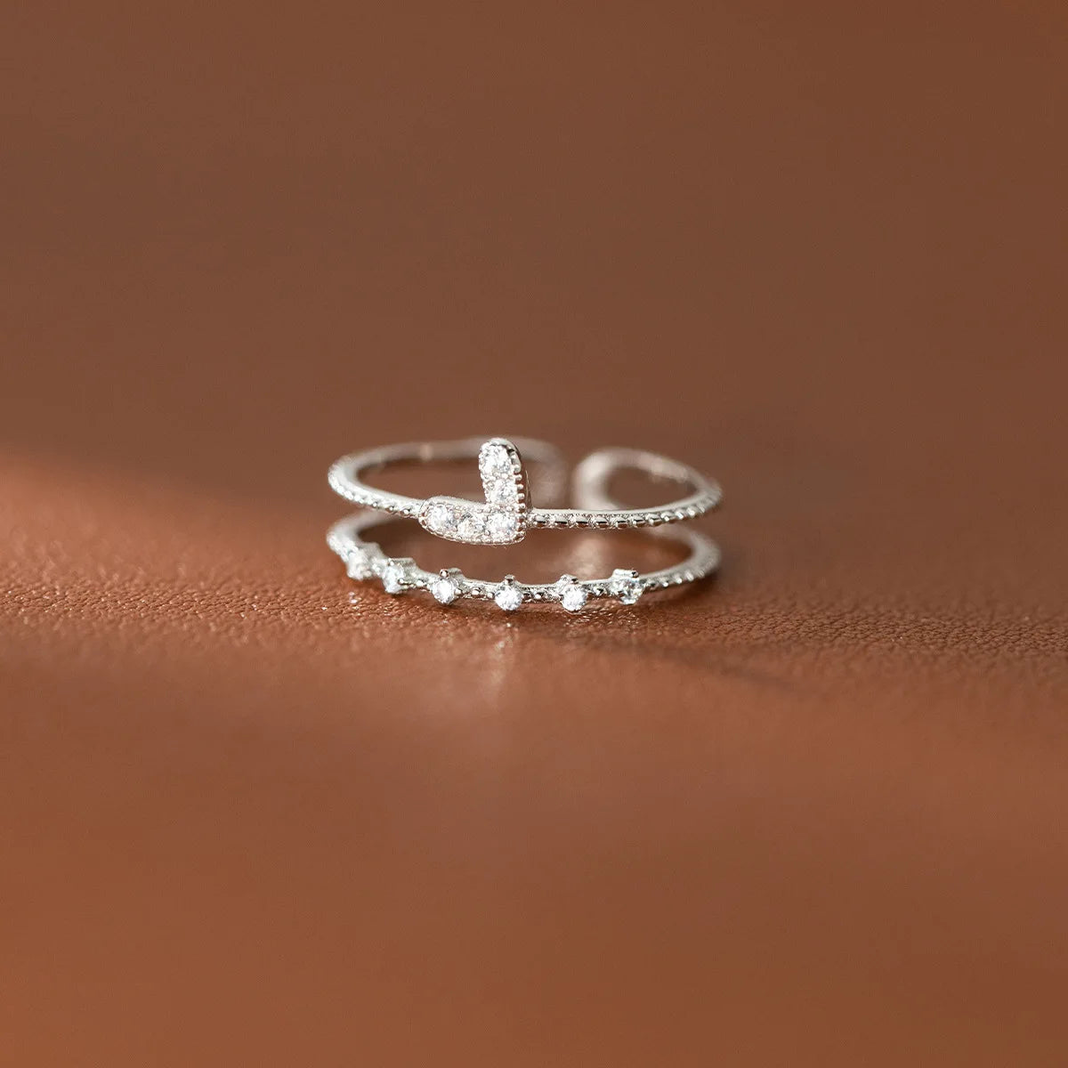 Vera Dual Band Heart Ring – S925 Sterling Silver (Gold / Silver Plating)