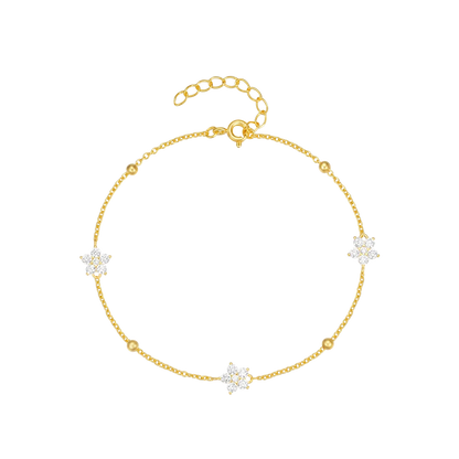 Aurelia Floral Chain Bracelet – 18K Gold Plated S925 Sterling Silver