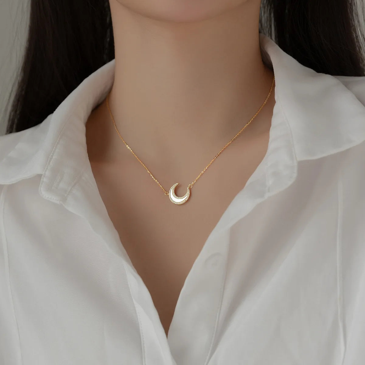 Lunar Glow Layered Necklace – S925 Sterling Silver (Gold / Silver)