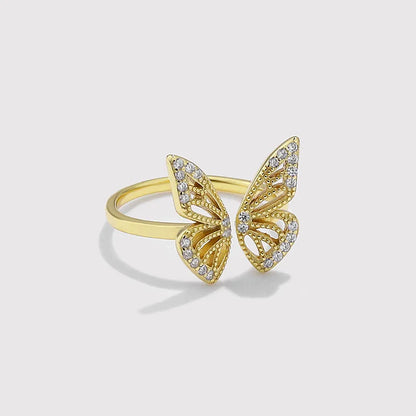 Ethereal Butterfly Ring – S925 Sterling Silver (Gold / Silver Plating)