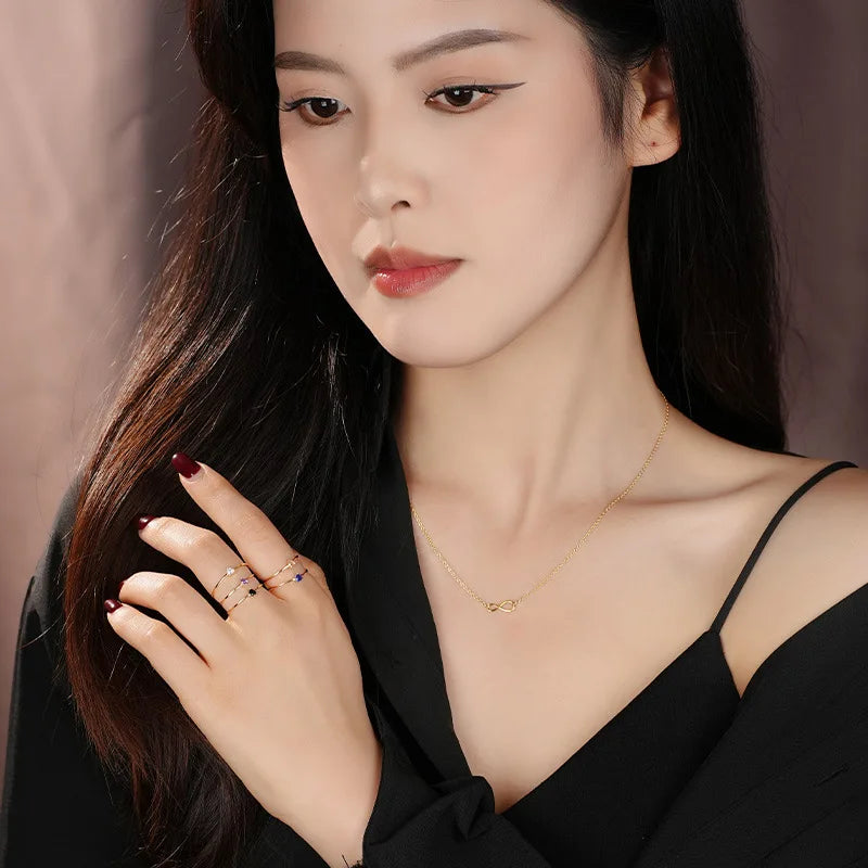 Heartstone Adjustable Ring – S925 Sterling Silver (Gold / Silver Plating, Multi-Color Stones)