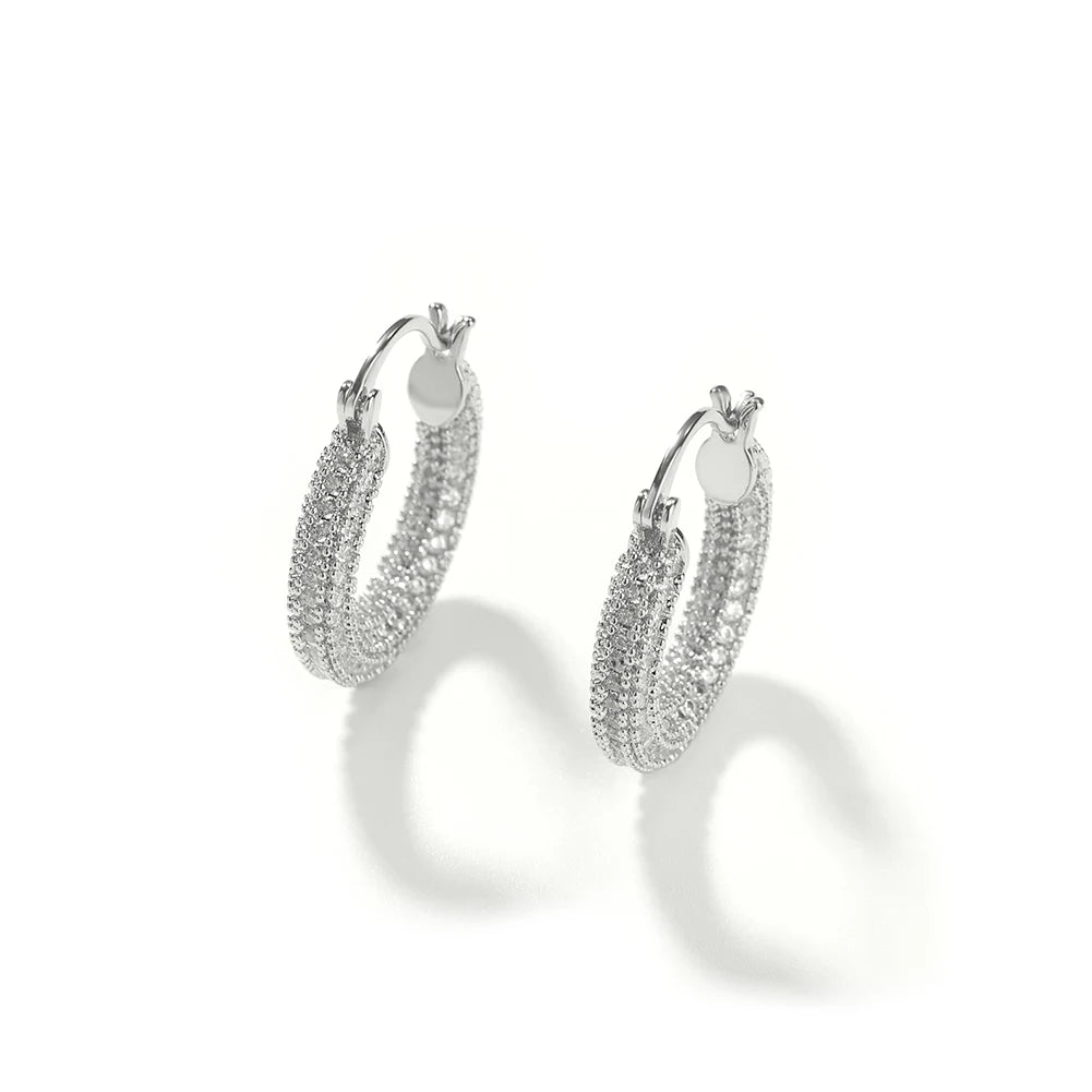 Radiant Iced Hoop Earrings