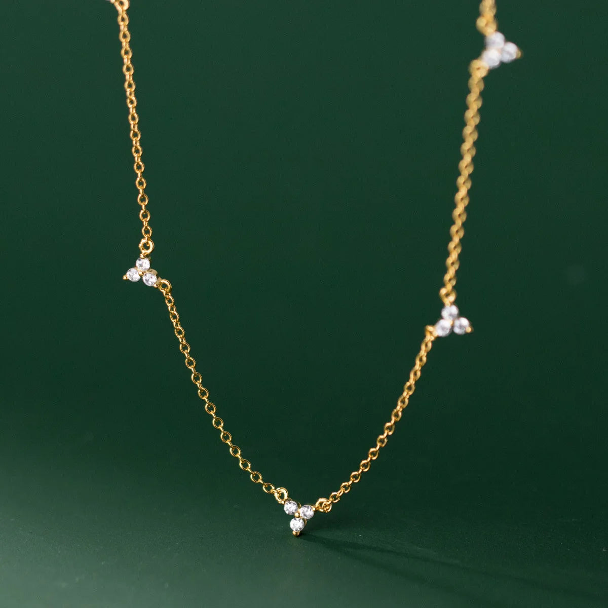 Celeste Cluster Dainty Necklace – S925 Sterling Silver (Gold / Silver)