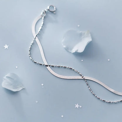 Seren Dual Strand Bracelet – 18K Gold Plated & S925 Sterling Silver