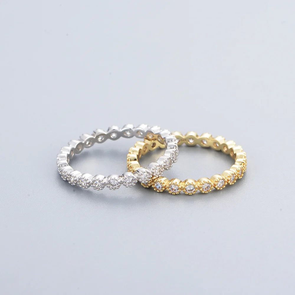 Twisted Sparkle Eternity Band – S925 Sterling Silver (Gold / Silver Plating)