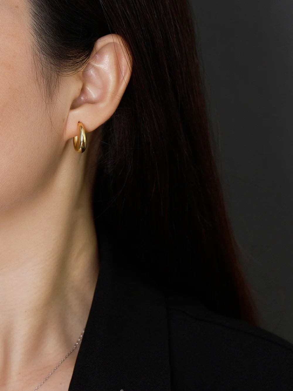 Krenaeminimalist Rounded Chunky Hoops – S925 Sterling Silver (Gold / Silver Plating)