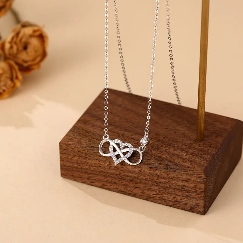 Eternal Heart Infinity Necklace – S925 Sterling Silver (Gold / Silver)