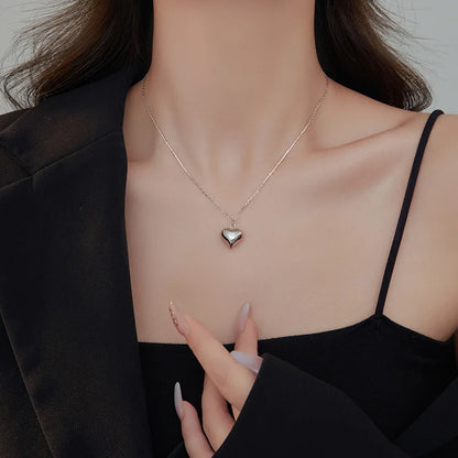 Classic Heart Charm Necklace – S925 Sterling Silver (Gold / Silver)