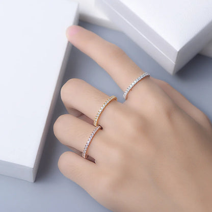 Classic Eternity Band – S925 Sterling Silver (Gold / Silver) – Sizes 5–8