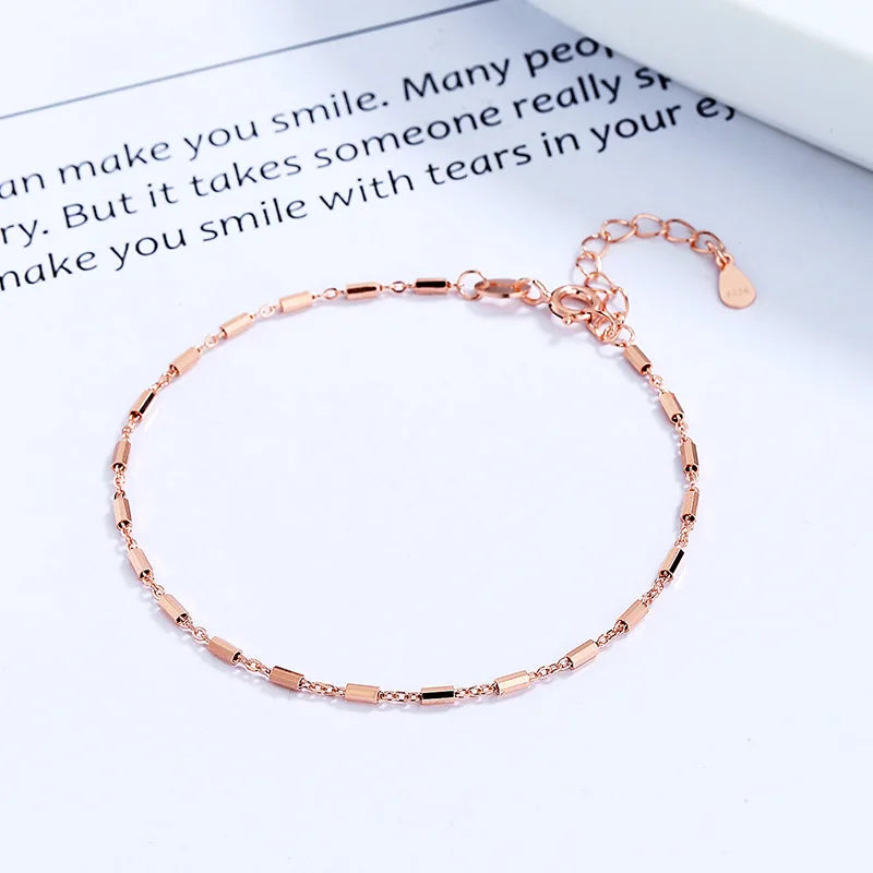 Ava Tube Link Bracelet – Silver, Gold & Rose Gold S925 Sterling Silver