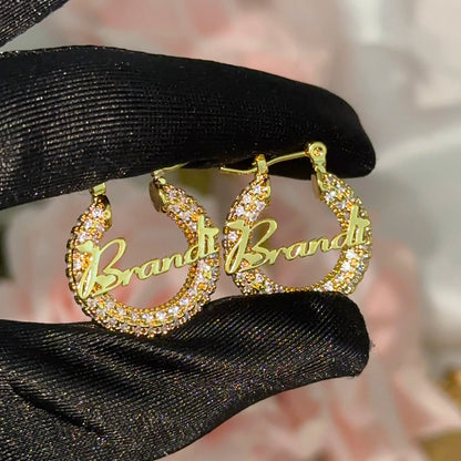 Signature Name Hoop Earrings