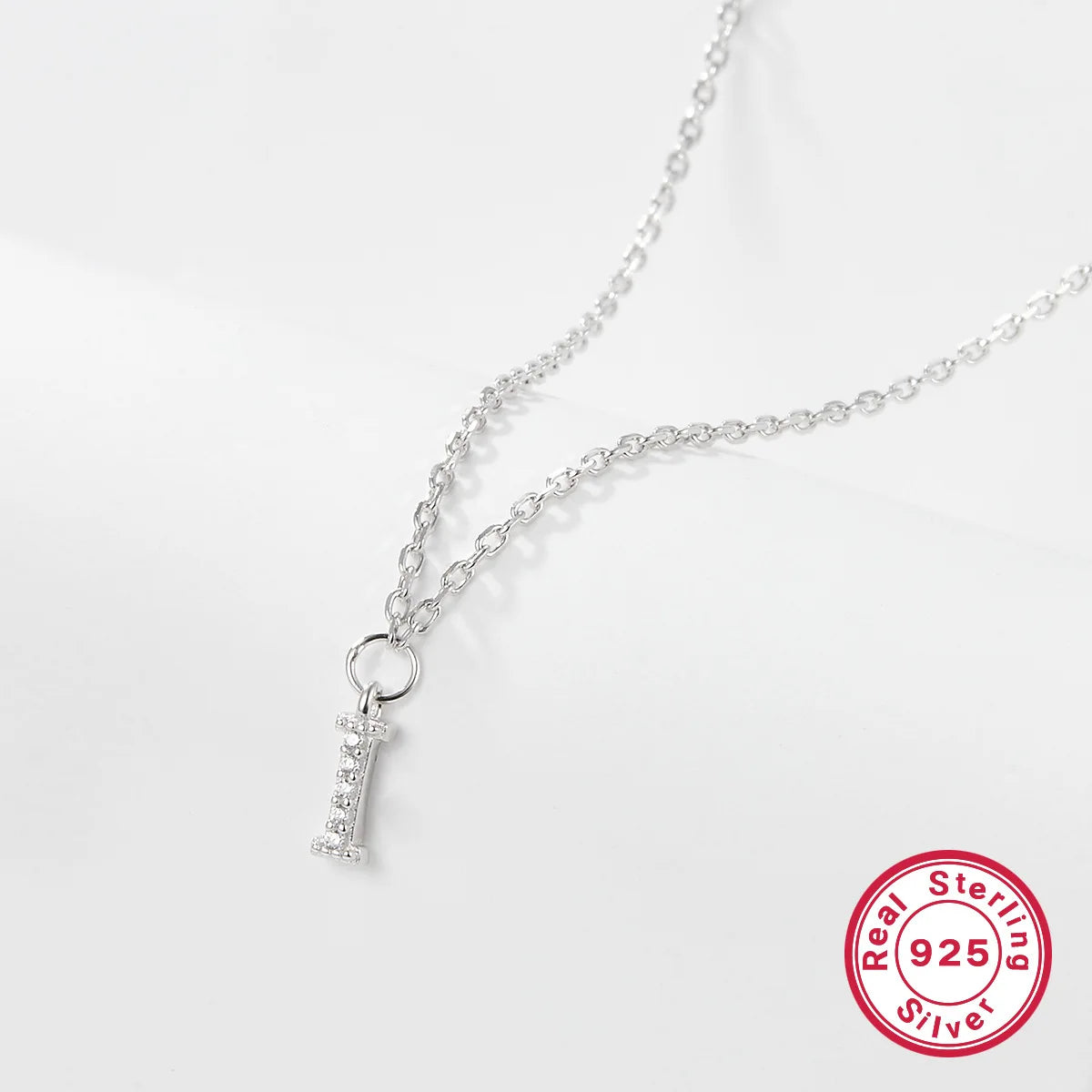 Sparkling Initial Letter Necklace – S925 Sterling Silver (Gold / Silver)