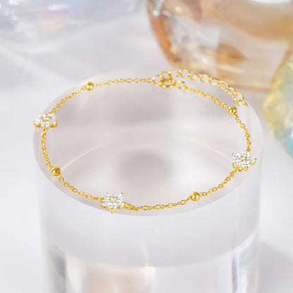 Aurelia Floral Chain Bracelet – 18K Gold Plated S925 Sterling Silver