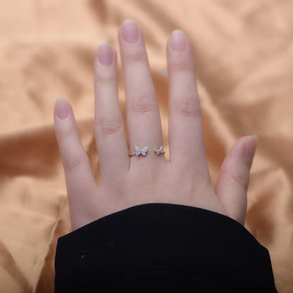 Flutter Duo Butterfly Ring – S925 Sterling Silver (Gold / Silver Plating)