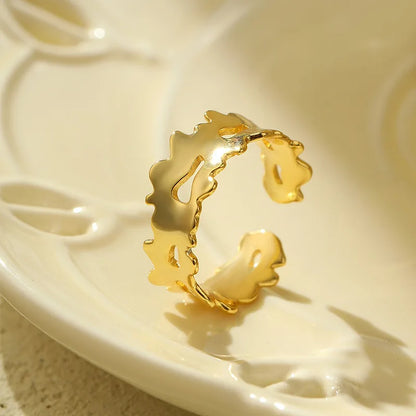Ripple Wave Adjustable Ring – S925 Sterling Silver (Gold / Silver Plating)