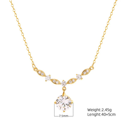 Crystal Elegance Necklace – S925 Sterling Silver Pendant (Gold / Silver)
