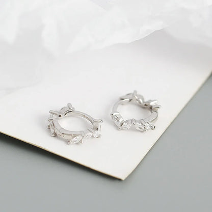 Krenaeminimalist Elara Marquise Huggie Hoops – S925 Sterling Silver (Gold / Silver Plating)