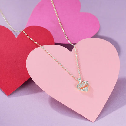Mom Heart Pendant Necklace – S925 Sterling Silver (Gold / Silver)