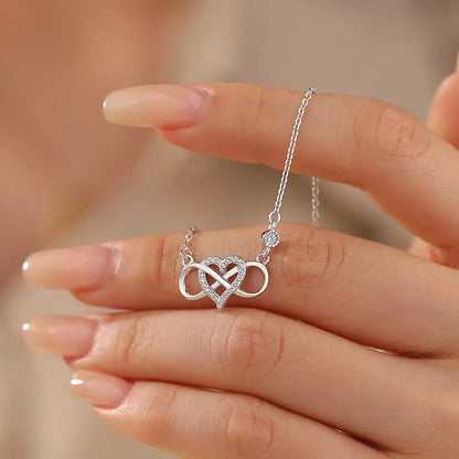 Eternal Heart Infinity Necklace – S925 Sterling Silver (Gold / Silver)
