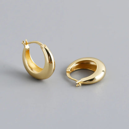 Krenaeminimalist Rounded Chunky Hoops – S925 Sterling Silver (Gold / Silver Plating)