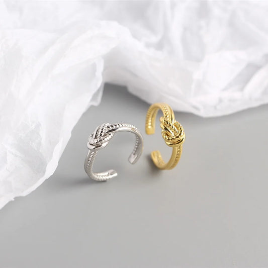 Twist Knot Adjustable Ring – S925 Sterling Silver (Gold / Silver Plating)