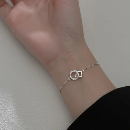 Aria Geometric Link Bracelet – 18K Gold Plated & S925 Sterling Silver