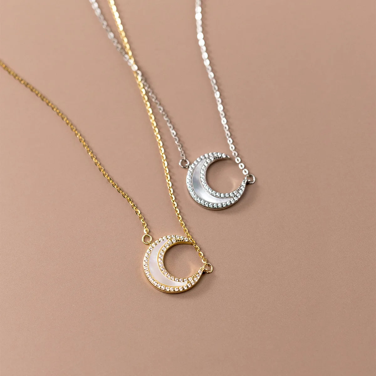 Lunar Glow Layered Necklace – S925 Sterling Silver (Gold / Silver)