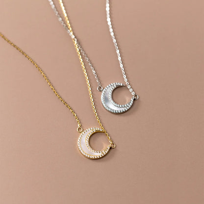 Lunar Glow Layered Necklace – S925 Sterling Silver (Gold / Silver)