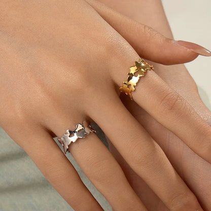 Ripple Wave Adjustable Ring – S925 Sterling Silver (Gold / Silver Plating)