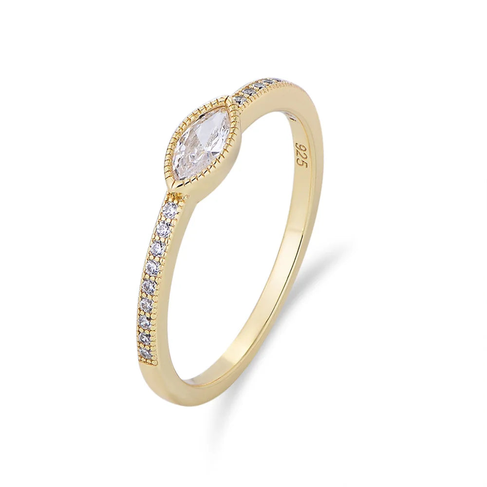 Marquise Elegance Ring – S925 Sterling Silver (Gold / Silver Plating)