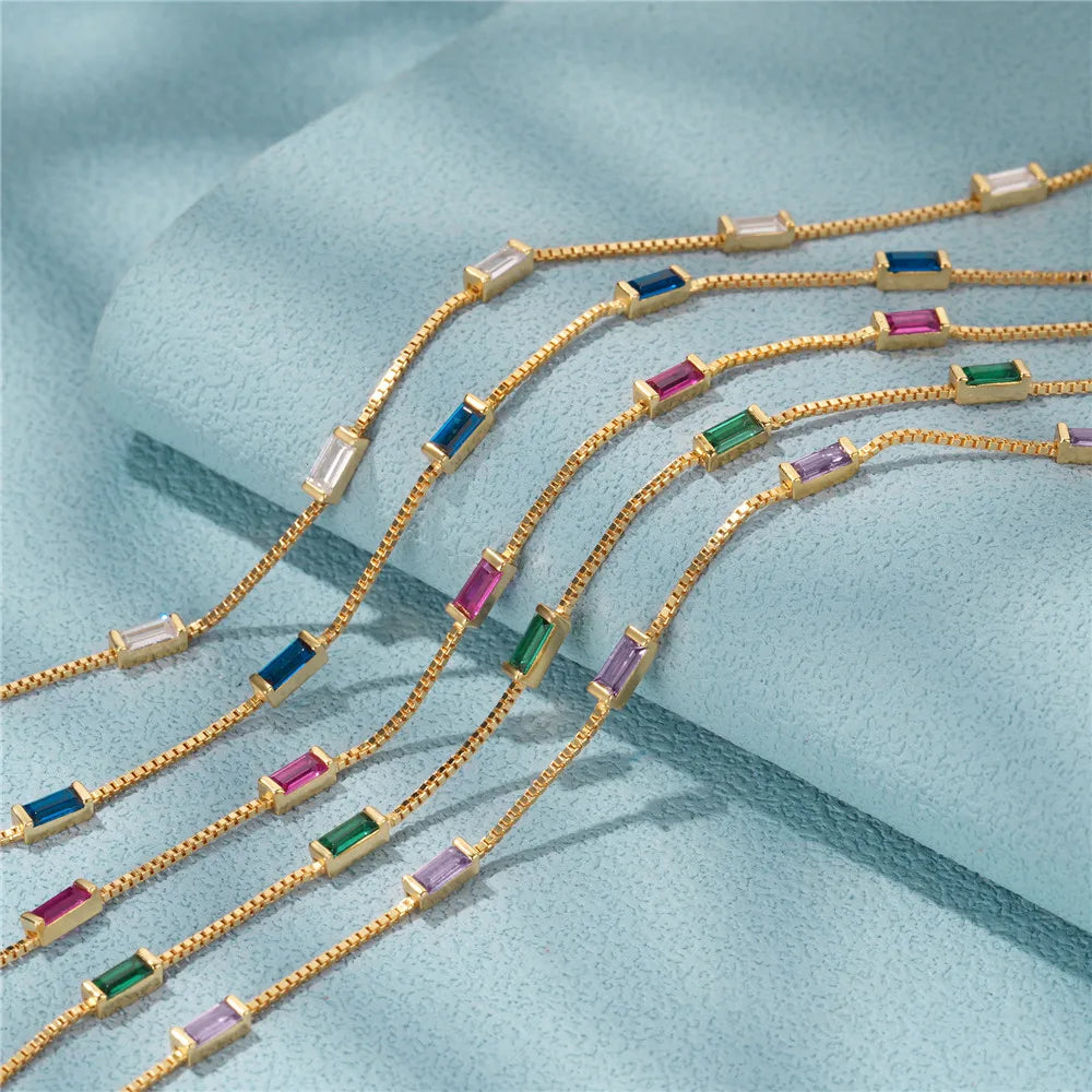 Aria Baguette Gemstone Bracelet – 18K Gold Plated S925 Sterling Silver