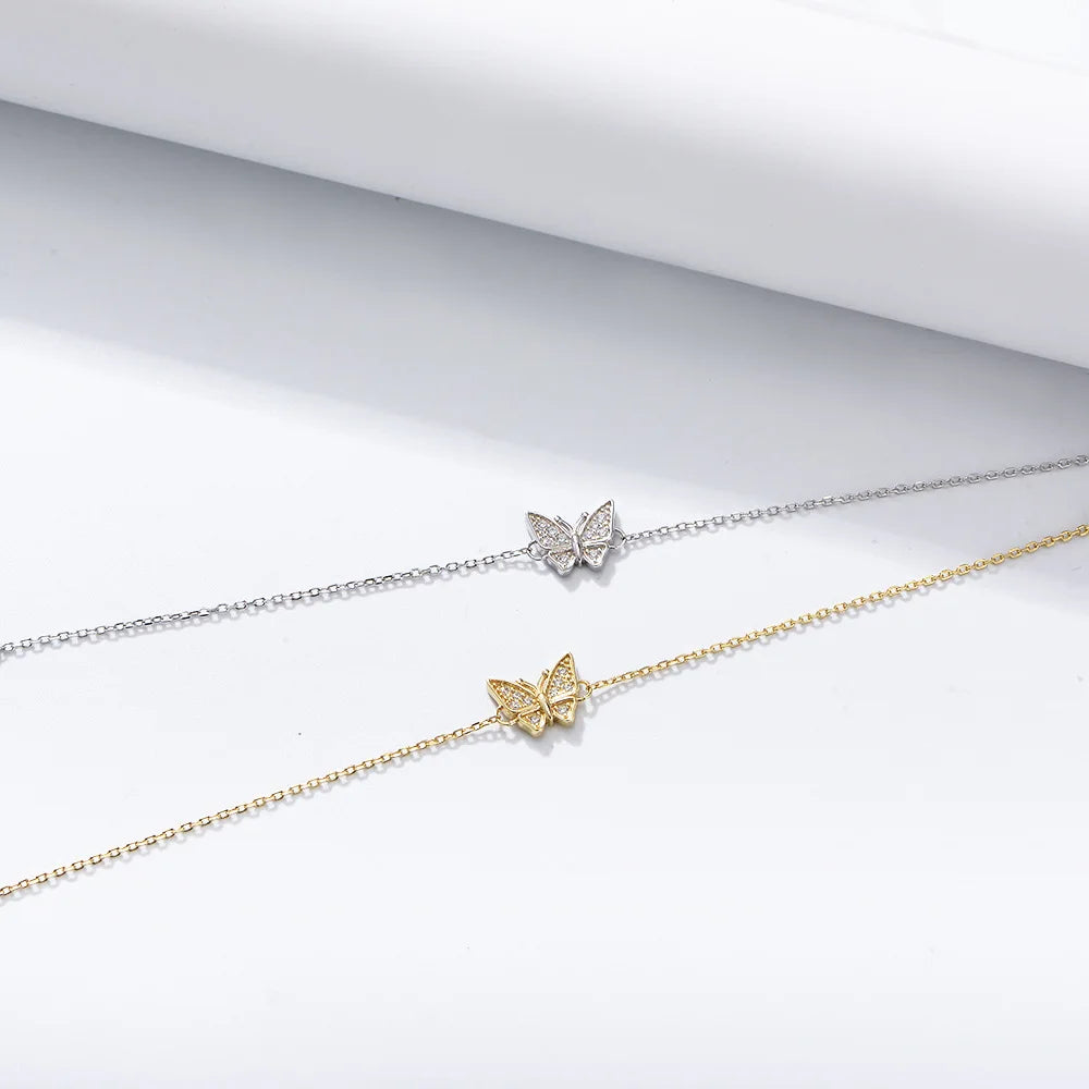 Elara Butterfly Charm Bracelet – 18K Gold Plated & S925 Sterling Silver