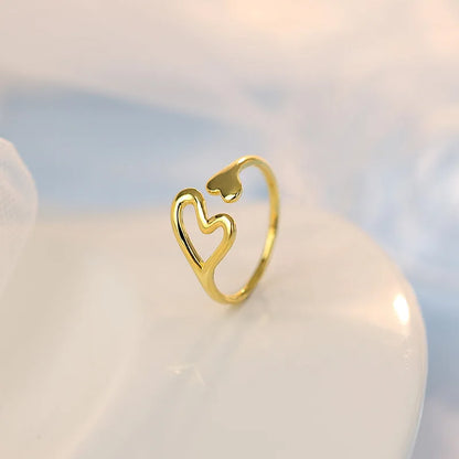 Open Flow Heart Ring – S925 Sterling Silver (Gold / Silver Plating)