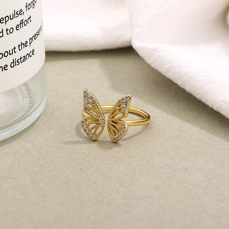 Ethereal Butterfly Ring – S925 Sterling Silver (Gold / Silver Plating)
