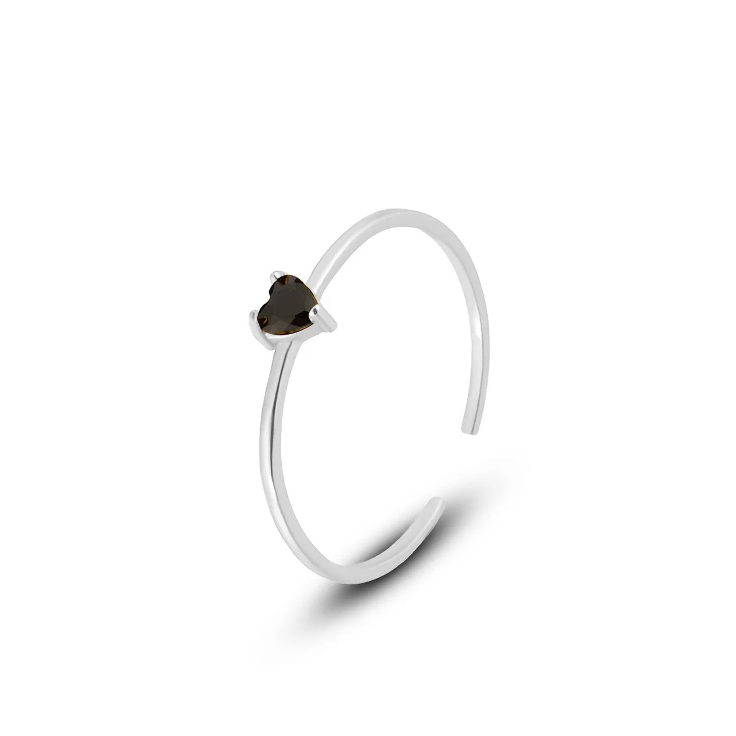 Heartstone Adjustable Ring – S925 Sterling Silver (Gold / Silver Plating, Multi-Color Stones)