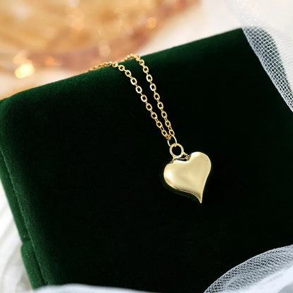 Classic Heart Charm Necklace – S925 Sterling Silver (Gold / Silver)