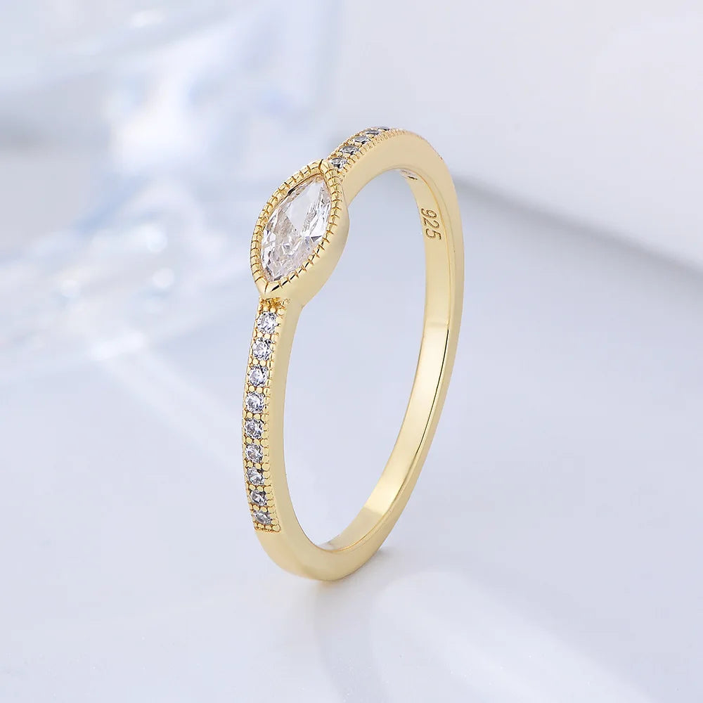Marquise Elegance Ring – S925 Sterling Silver (Gold / Silver Plating)