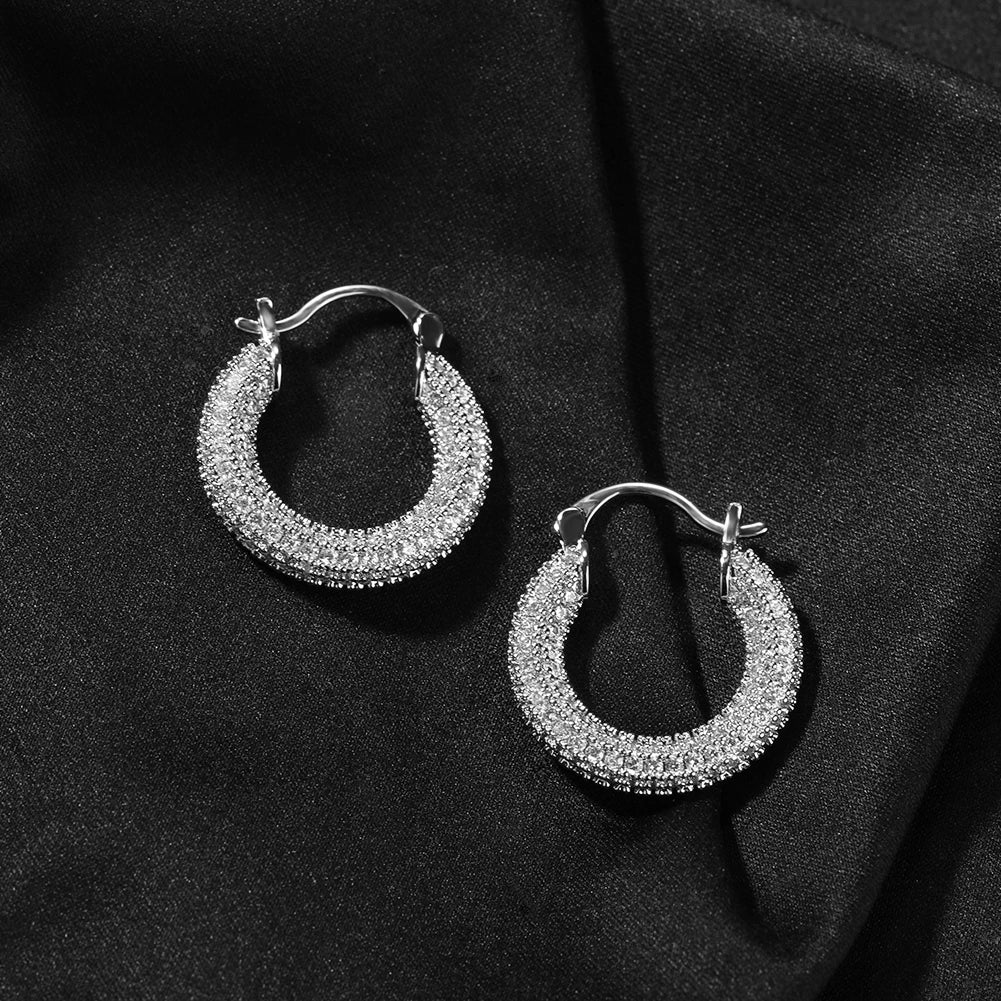 Radiant Iced Hoop Earrings