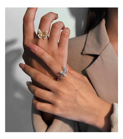 Ethereal Butterfly Ring – S925 Sterling Silver (Gold / Silver Plating)