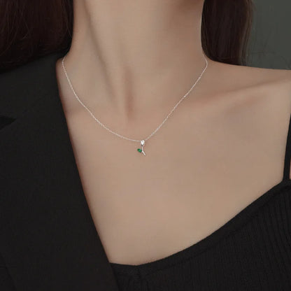 Blooming Elegance Tulip Necklace – S925 Sterling Silver (Gold / Silver)