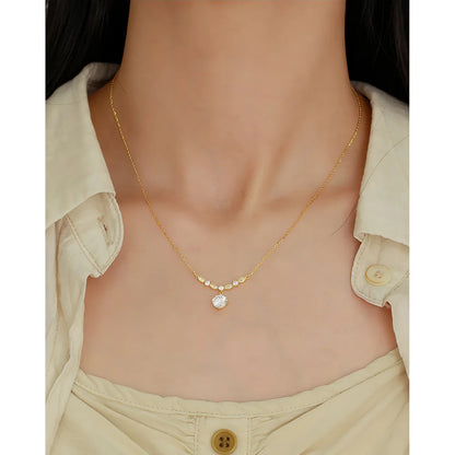 Crystal Elegance Necklace – S925 Sterling Silver Pendant (Gold / Silver)