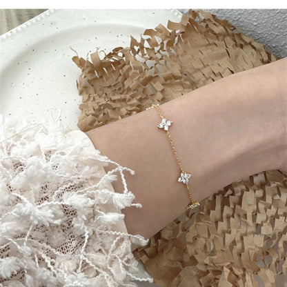 Aurelia Butterfly Crystal Bracelet – 18K Gold Plated & S925 Sterling Silver