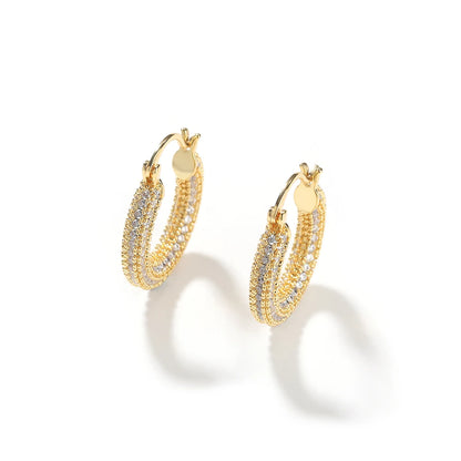 Radiant Iced Hoop Earrings